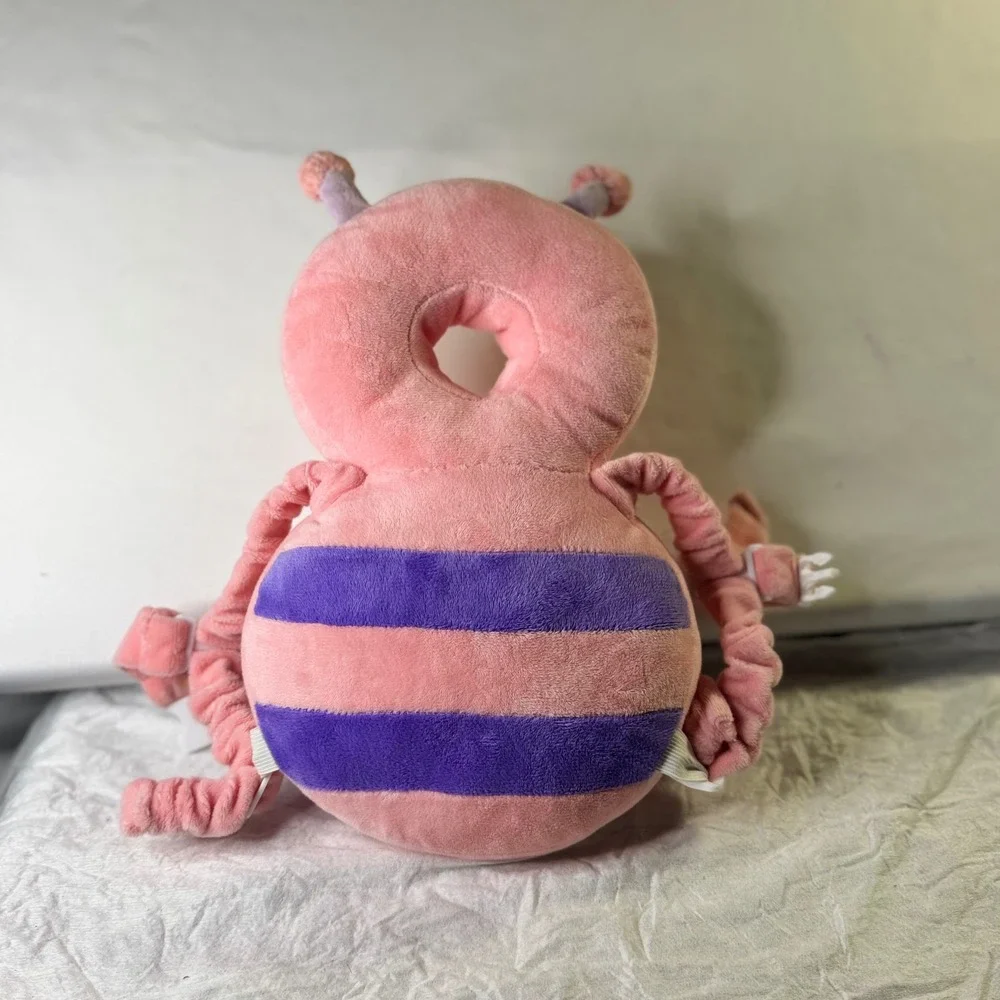 Baby Cushion Backpack‎ Pink Purple Butterfly Plush Head Protection Accessory Top